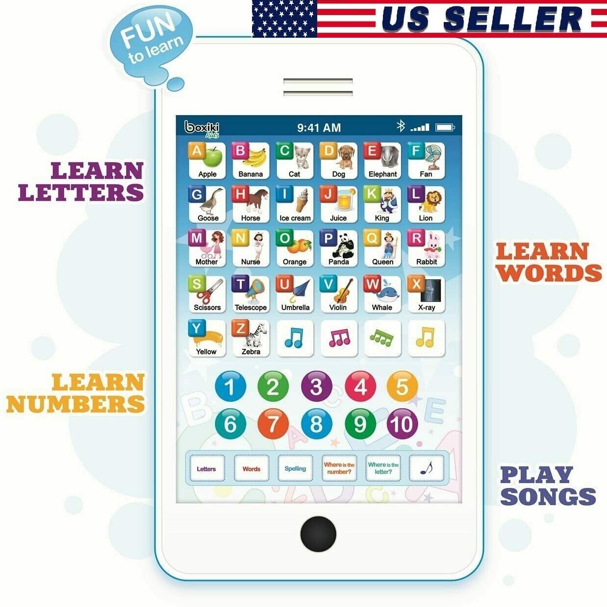 Children TABLET Computer PAD Educational Learning Game Toy Kids For Boys Girl US
