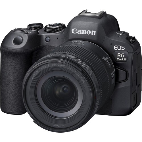 Canon - EOS R6 Mark II Mirrorless Camera with RF 24-105mm f/4-7.1 IS STM Lens - Black